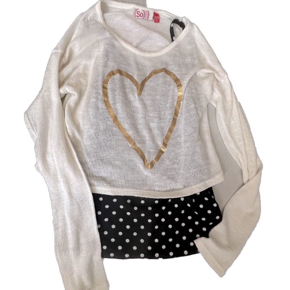 Girls SO size 7/8 2-piece set. Tank top with a lightweight knitted sweater.